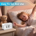thumbnail image 5 of VOLIVO Square Digital Alarm Clock Mini USB Charging Bedside Clock, Large Display Night Light Snooze Temperature Clock for Bedroom Office Living Room, 5 of 6