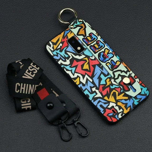 LYM-Phone Case For BLU View4, Durable Protective Anti-knock Lanyard Wristband Back Cover Kickstand Soft case Dirt-resistant Anti-dust Waterproof Shockproof Graffiti Ring Fashion Design