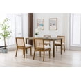 thumbnail image 2 of Dayalane Farmhouse Rattan Dining Chairs Set of 2, Mid Century Modern Dining Side Chairs with Natural Hardwood Frame, Linen Upholstered French Country Kitchen Chairs for Dining Room Bistro, Beige, 2 of 9