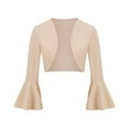thumbnail image 2 of YUTK Veste Femme, Veste Rétro à Manches Longues Évasée Ajustée en Tricot pour Femme (Beige, P), 2 of 7