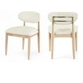 thumbnail image 2 of Meridian Furniture Riccio Cream Vegan Leather Upholstered Dining Side Chair, Set of 2, 2 of 12