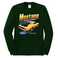 thumbnail image 2 of Wild Bobby, Ford Yellow Mustang Horsepower Cars and Trucks Men Long Sleeve Shirt, Forest Green, Small, 2 of 6