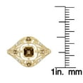 thumbnail image 3 of 10k Yellow Gold Vintage Style Genuine Smoky Quartz and Diamond Ring, 3 of 5