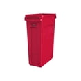 thumbnail image 2 of Rubbermaid Commercial Products Slim Jim Plastic Rectangular Trash/Garbage Can with Venting Channels, 23 Gallon, Red (1956189), 2 of 2