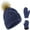 Navy, variant on Rising Star Infant Hat and Baby Mittens Winter Set for 0-24 Months - Ivory