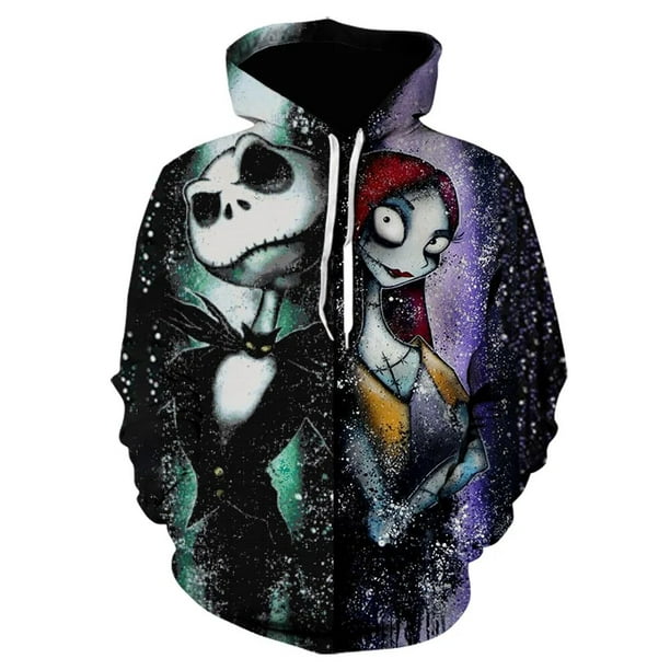 Sudadera con capucha con estampado 3D de pesadilla antes de Navidad para niños, sudaderas con capucha de Jack y Sally, abrigos de Terror para Niños, Jersey Punk de Halloween, novedad de 2023