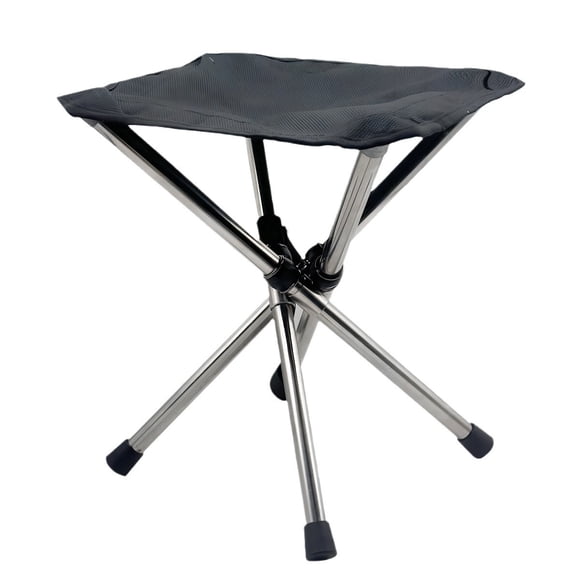 Tabouret Pliable - Chaise de Camping - Chaise de Plage - Chaise Pliante - Chaise de Camping - Tabouret de Marche - Chaise de Pique-Nique Pliable - Tabouret de Voyage - avec Sac de Transport - Portable - jusqu'à 125kg - Noir - Acier Inoxydable