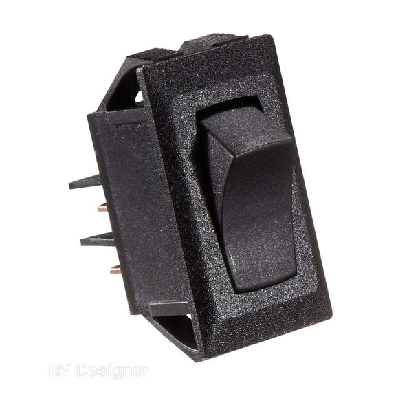RV Designer Collection S261 Black 10 Amp Rocker Switch