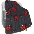 thumbnail image 2 of Ladybug Raindrop Soft Throw Blanket 40"x50" Lightweight Flannel Fleece Blanket for Living Room Bedroom Sofa Couch Warm and Cozy, 2 of 5
