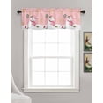 thumbnail image 3 of Pink Santa Christmas Linen Curtain Valance for Bedroom/Bathroom/Kitchen/Office/Living/Dining Room Window,Yellow Xmas Winter Snowflake Birds Rod Pocket Topper Decorative Cafe Drapes Panel 42"x12", 3 of 6
