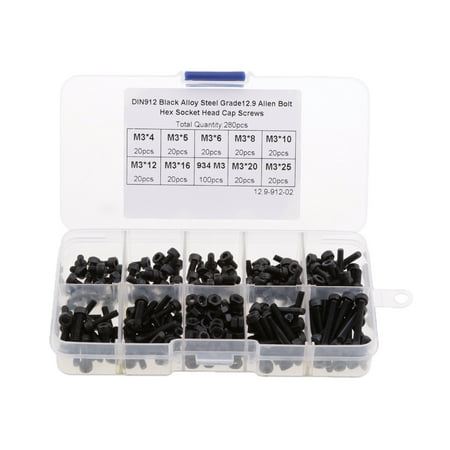 

280Pieces M3 Stainless Steel Socket Head Screws Nuts assortment set