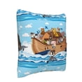 thumbnail image 2 of Bingfone Animals on Noah's Ark Floating Linen Throw Pillow Covers Cushion Case Pocket Button Vintage Farmhouse Pillowcase (without pillow core)-18"x18", 2 of 9