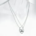 thumbnail image 2 of 2pcs Per Set Heart Rhinestone Best Friends Engraved Friendship Necklace Pendant Friendship Necklace, 2 of 7