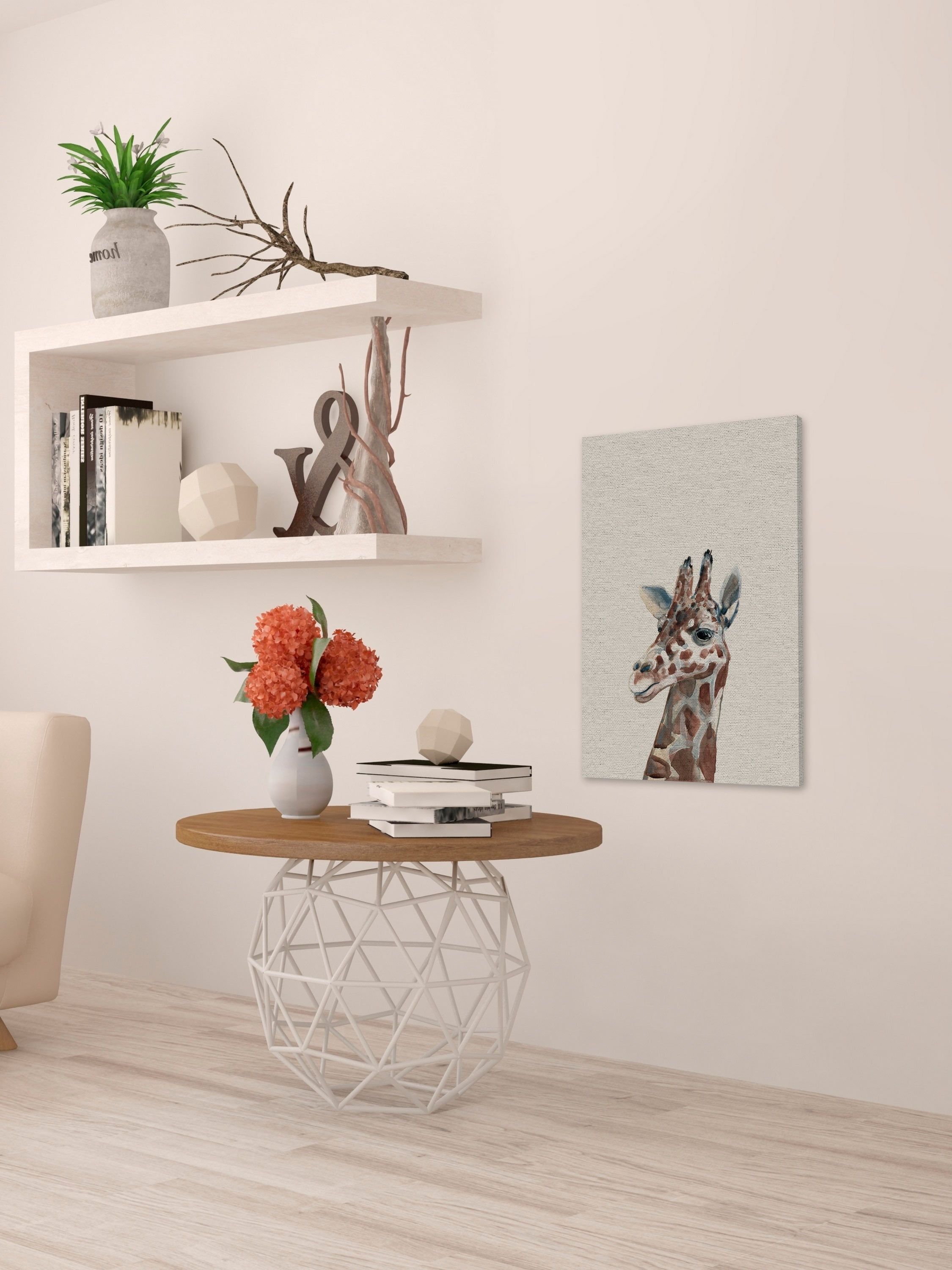 Friendly Giraffe II Painting Print on Wrapped Canvas