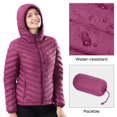 thumbnail image 4 of Chaqueta de plumón CAMEL CROWN para mujer, ligera, color morado, 2XL, 4 of 7
