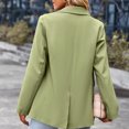 thumbnail image 3 of Chaqueta de trabajo de oficina elegante de color liso informal con bolsillo con solapa cuello vuelto dobladillo dividido en la espalda chaqueta de traje de manga larga para ANGGREK Otros, 3 of 7