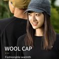 thumbnail image 2 of AONIJIE M40 Unisex Winter Warm Wool Knit Ear Hat Solid Colour Foldable Brim Hat Elasticated Back, 2 of 9