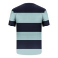 thumbnail image 5 of FRSASU Men's Mesh Striped 2 Piece Outfits Drop Shoulder Oversize Tee Shirt Shorts Set Athletic Jogging Summer Tracksuit Light Blue, 5 of 7
