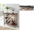 thumbnail image 4 of Kings Brand Furniture Faux Marble Wine Rack Console Table with Wine Bottle and Stemware Storage (Brown), 4 of 5