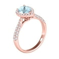 thumbnail image 3 of Aonejewelry 1.55 Ct. Ttw Diamond and Pear Shaped Aqumarine Ring in 10K Rose Gold, 3 of 4