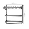 thumbnail image 2 of GOOHOCHY Toallero De Pared Para En Aluminio Negro Con Estantes Sin Taladro, 2 of 8
