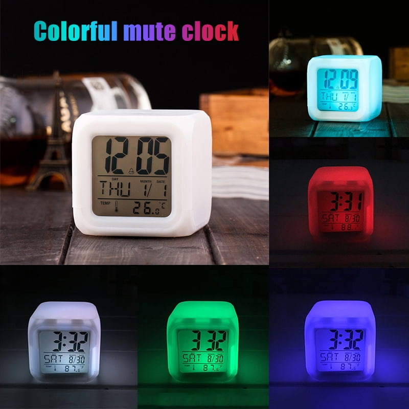 HXAZGSJA LED Light Alarm Clock Kids Wake Up Easy Setting Digital Travel