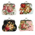 thumbnail image 2 of ziyahihome Canvas Rose Mini Coin Purse Women Cloth Buckle Change Bag Cute Small Floral Pattern Wallet, 2 of 10
