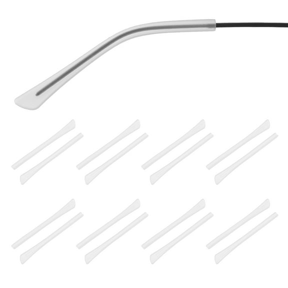 Uxcell 8 Pairs Eye Glass Replacement Temples, Silicone Anti-Slip Eyeglass End Tips Glasses Retainers Fits 1x2mm for Rectangle Thin Metal Eyeglass Sunglasses Temple, Clear
