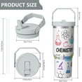 thumbnail image 5 of 1pc Chemistry teacher 30oz Tumbler with Straw & Handle - Insulated Stainless Steel Cup | Holiday Gift for Man Women (Christmas, Valentine's, Birthday), 5 of 7