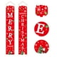 thumbnail image 5 of Fiudx Cortina Navideña Decorativa, Diseño de Bandera Roja, Letras Blancas, para Uso Interior y Exterior, Ideal para Porches y Ventanas, Decoración Navideña, Fácil de Colgar, 1 Juego, 5 of 7