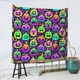thumbnail image 5 of Halloween Tapestry Wall Hanging, colorful halloween pumpkins Tapestry for Bedroom Aesthetic, Cute Tapestry Wall Decor, Halloween Decoration for Bedroom, Living Room, Indoor 59x59in, 5 of 7
