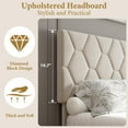 thumbnail image 4 of Danolapsi Twin/Full/Queen/King Size Platform Bed Frame with Headboard, Linen Fabric Twin Upholstered Bed Frame with Adjustable Headboard, Wood Slat Support and Strong Metal Bed Frame, Noise Free, 4 of 6