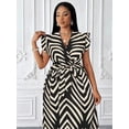 thumbnail image 4 of Black Plus Size Women V-Neck Wrap Maxi Dress With Butterfly Sleeves And Belted Waist, 4 of 6