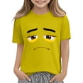 thumbnail image 6 of DAETIROS Boys Yellow T-Shirt Sad Face Emoji Graphic Tee 100% Soft Cotton Short Sleeve Crewneck Casual Kids Top,Size 7 T, 6 of 6