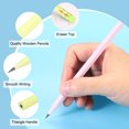 thumbnail image 3 of Uxcell Round Pencils, 24 Pcs Triangle HB Graphite Pencil with Eraser, Yellow, 3 of 6