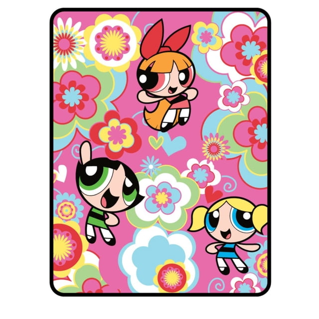 Manta Franco Power Puff para niñas Micro Raschel 115 x 150 cm