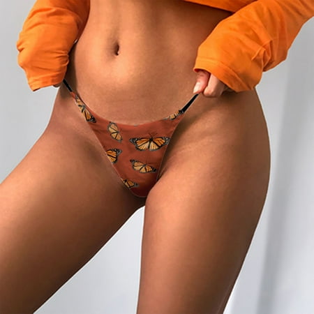 

Juebong Women s Underwear Deals Clearance Under $10 Women s Sexy Lingerie Thin Strap Thong Low-waist Bikini T-shaped Underwear Khaki XXL
