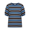 thumbnail image 5 of Striped T Shirts for Man Summer Short Sleeve Crewneck Relaxed Fit Color Block Casual Tee Shirt Streetwear, 5 of 5