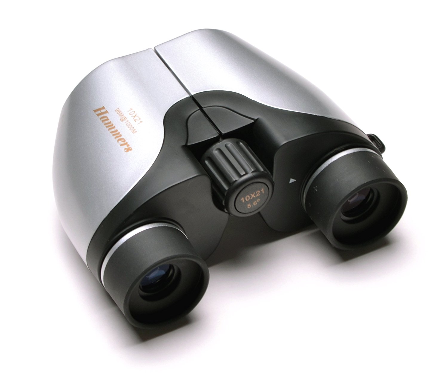 Hammers 10x21 Small Compact Pocket Size Porro Prism Travel Binocular, Chrome Silver