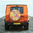 thumbnail image 6 of Pofeuu Pink Donut and Blue Print Spare Tire Wheel Cover for Car Truck SUV Camper Universal Fit Spare Tire Cover RV Spare Tire Covers-17 inch, 6 of 6