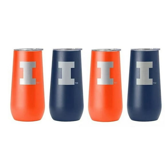 Illinois Illini 10 oz. x 4 pk. Insulated Tumblers with Lids