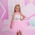 thumbnail image 6 of LLYWEY Girls Easter Dresses, Toddler Girl Cute Strapless Sleeveless Dresses with Hairband, Bowk Not Collar and Nail 4 Piece Sets, , Pinks, 5T, 6 of 9