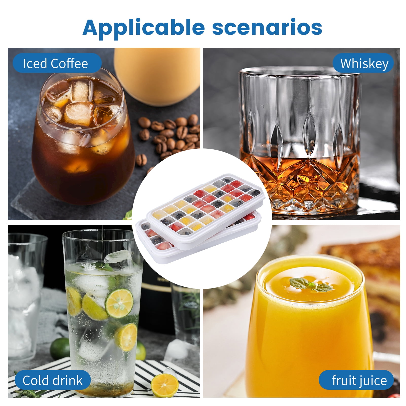1pc Cartoon Ice Cube Tray, 6 Slots Flexible Ice Cube Mold, Freezer Ice Tray,  Ice Maker, Easy-release Ice Cube Trays With Cover For Soft Drinks, Whiskey,  Cocktail And More Kitchen Accessories