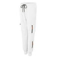 thumbnail image 5 of adviicd Cargo Joggers for Women High Waisted Scrub Joggers Draswstring Elastic Waist Stretchy Pants with Zip Pockets (White, XXL), 5 of 7