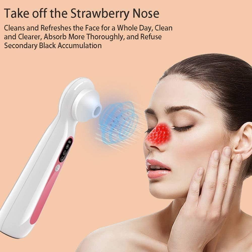 RKXQT Blackhead Remover Pore Vacuum, Electric Facial Pore Cleaner Acne Comedone Removal USB Rechargeable Blackhead Extractor Tool with 3 Heads and Blackhead Remover Kit Suction