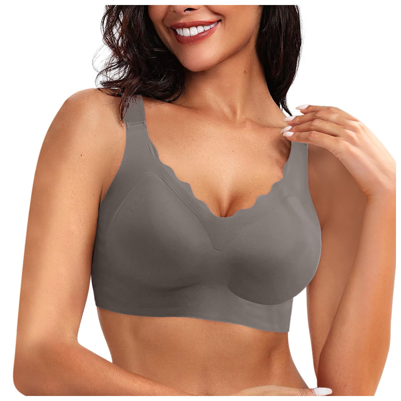 Bra Pads Inserts Push Up Sticky Bra Pads Inserts Push Up Sticky Womens Seamless Bras No Underwire Scalloped Push Up Bras Soft Wireless Comfort Bralettes Full Coverage