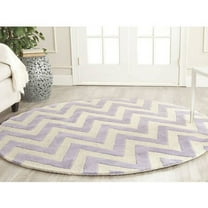 SAFAVIEH Cambridge Kaitlyn Zig Zag Stripes Wool Area Rug, Lavender/Ivory, 2'6" x 4'