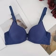 thumbnail image 2 of B91xZ Womens Double Support Wireless Bra Stretch Wireless Lightly Lined Convertible Comfort Bra,Blue M, 2 of 3
