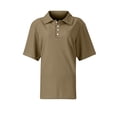 thumbnail image 6 of Stichou Women's Short Sleeve Waffle Knit Polo Shirt V-Neck Button Down Slim Fit Stretchy Casual Tops Khaki 2XL, 6 of 7