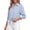 Blue, variant on Women Striped Button Down Shirt Oversized Long Sleeve Blouse with Smocked Cuffs Pocket